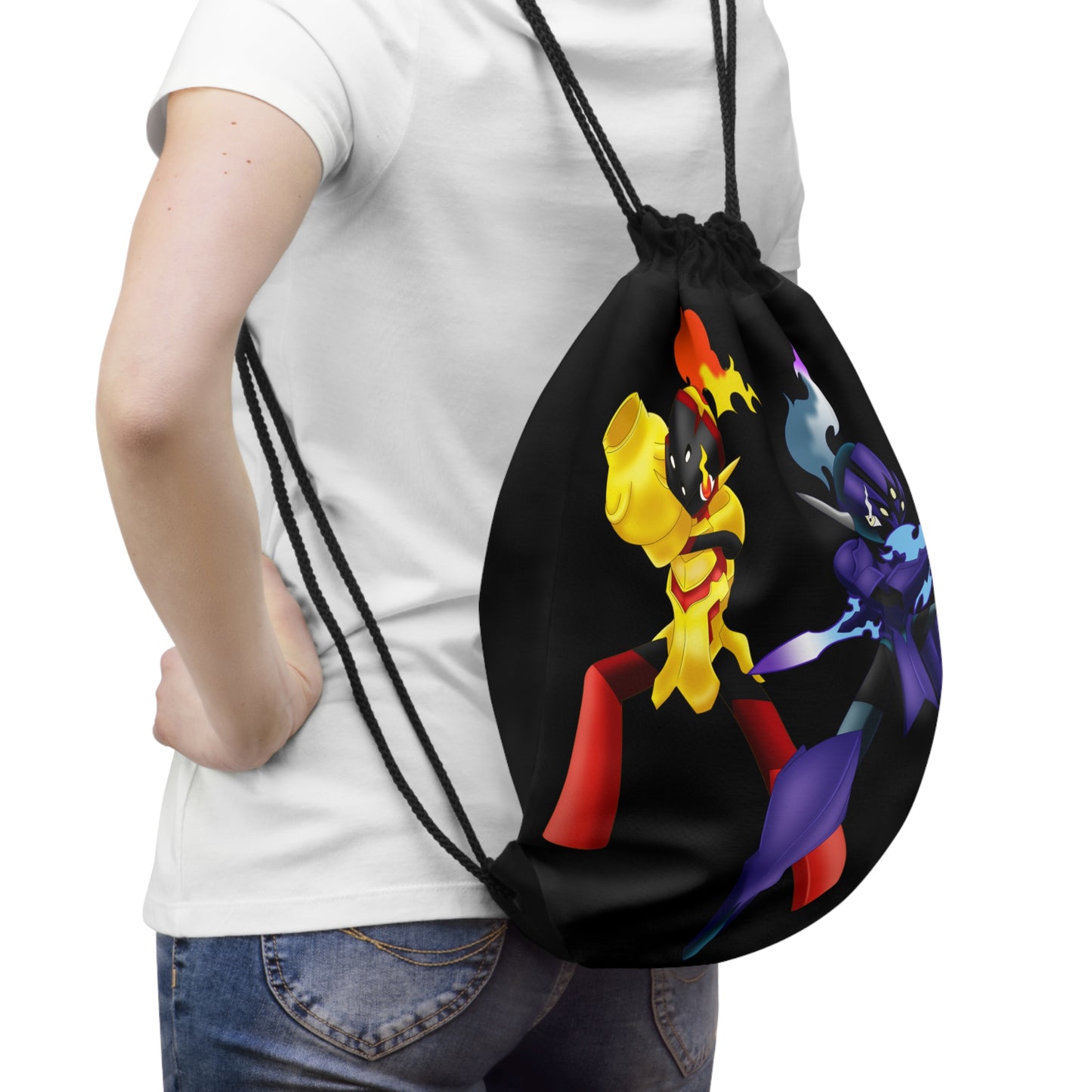 Scarlet/Violet Drawstring Bag