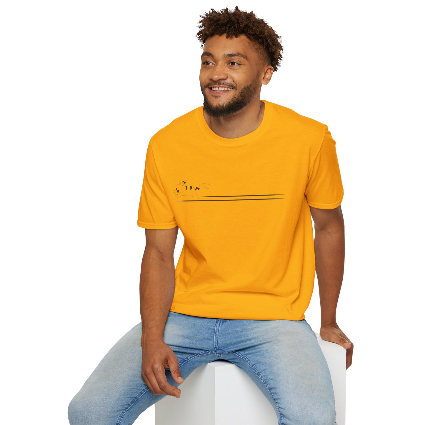 Running Pikachu Unisex Softstyle T-Shirt
