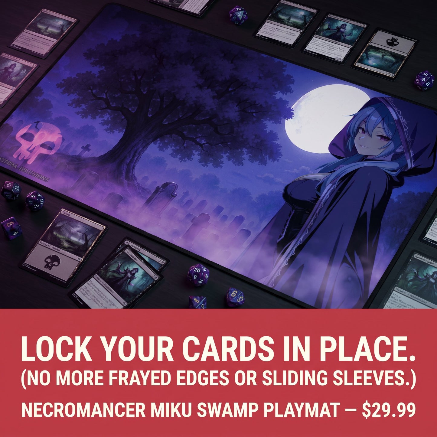 Necromancer Hatsune Miku Swamp Playmat