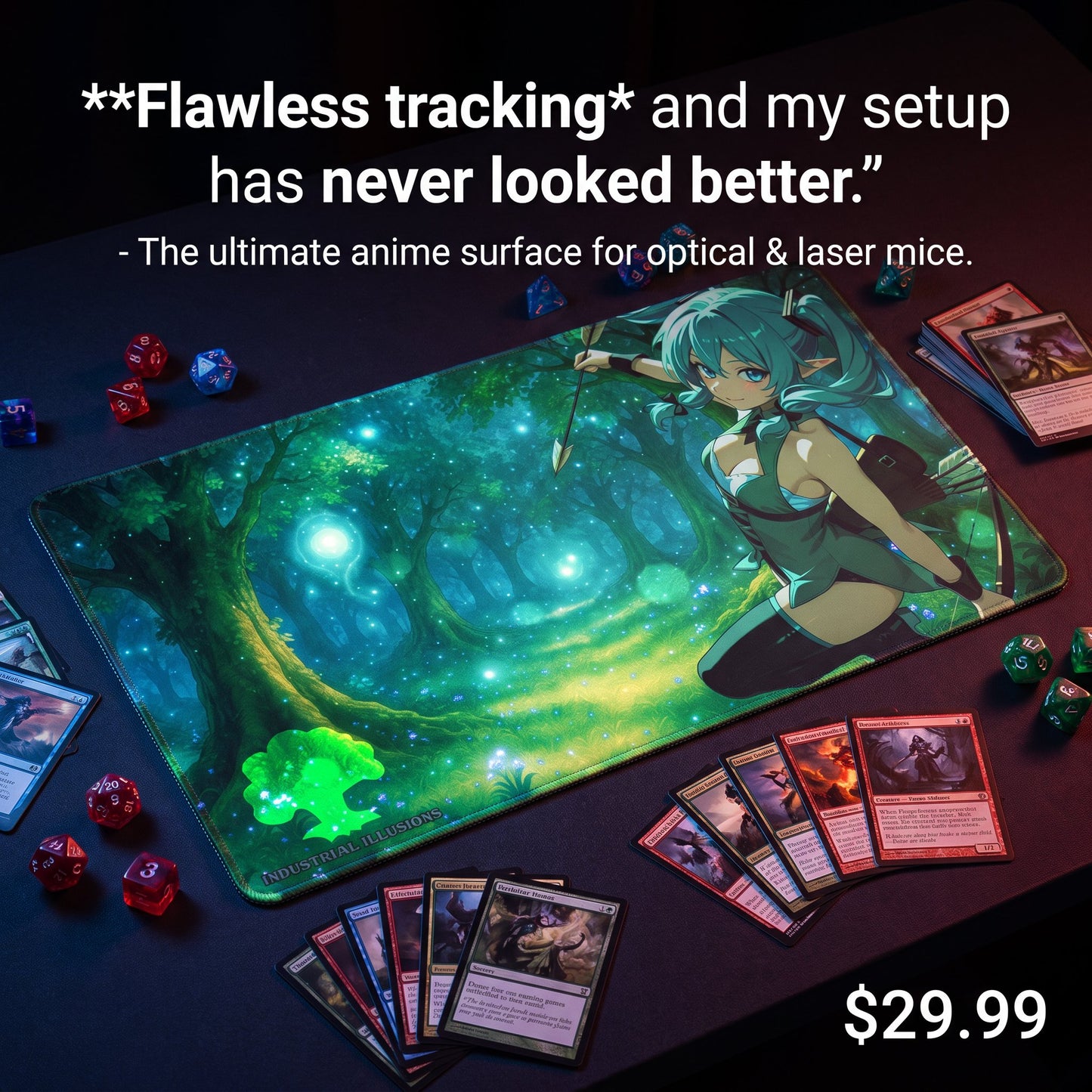 Elf Archer Hatsune Miku Forest Playmat