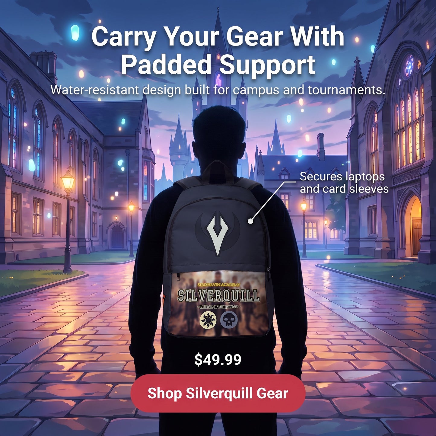 Silverquill College of Eloquence — Strixhaven Academy Magic Student Backpack