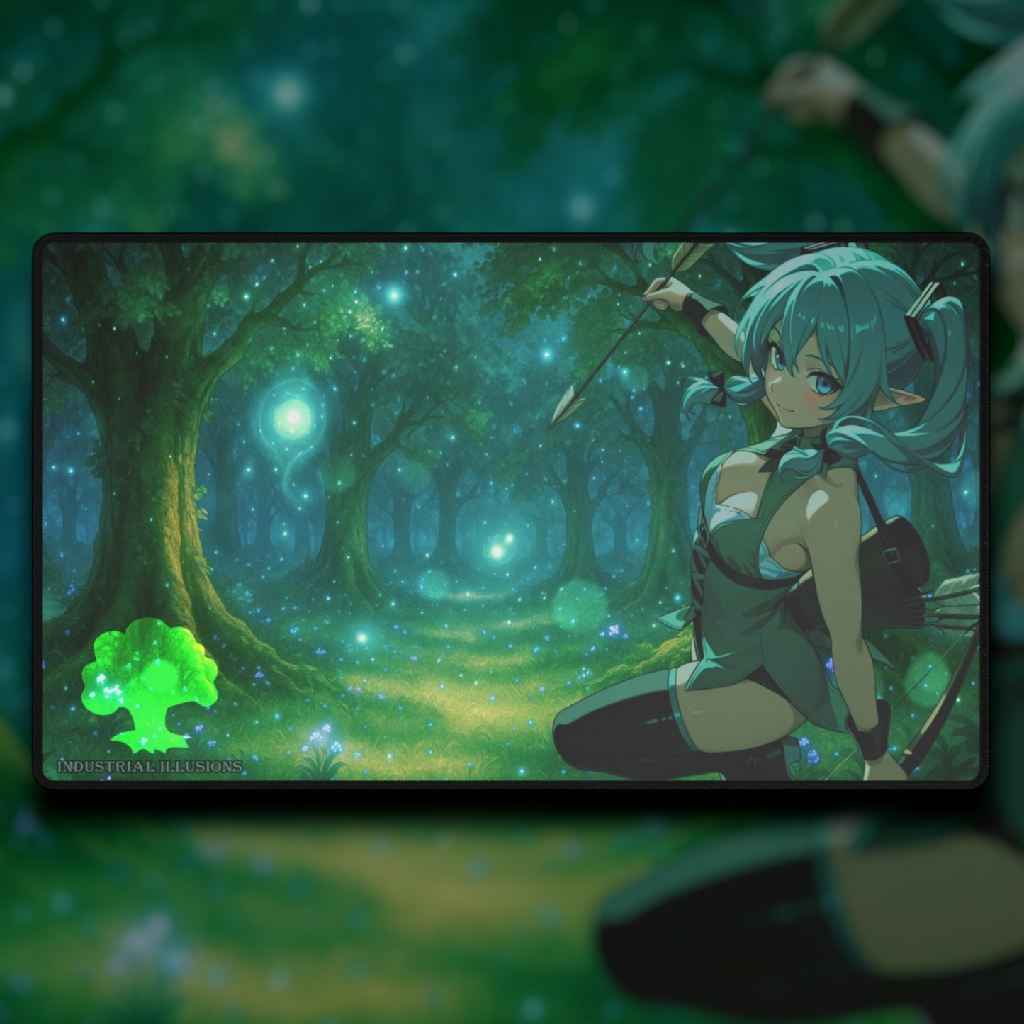 Elf Archer Hatsune Miku Forest Playmat