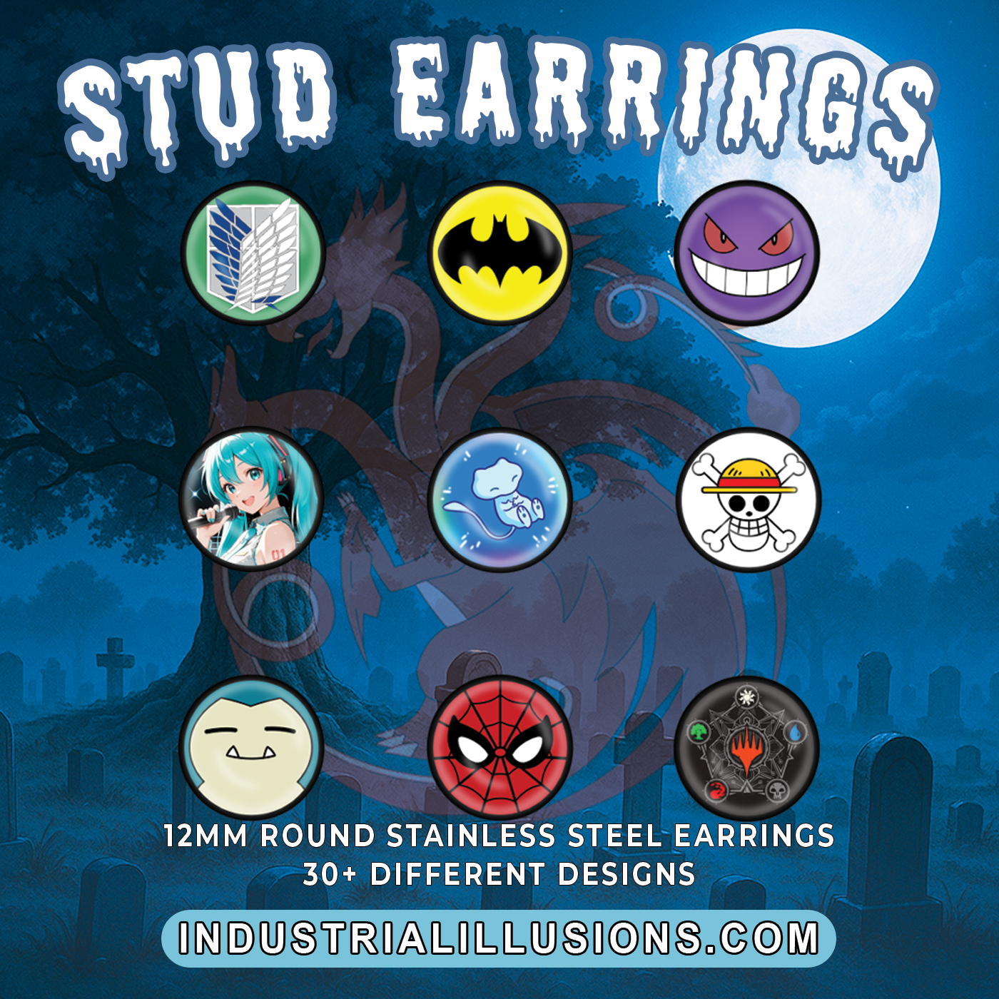Anime Style Stud Earrings
