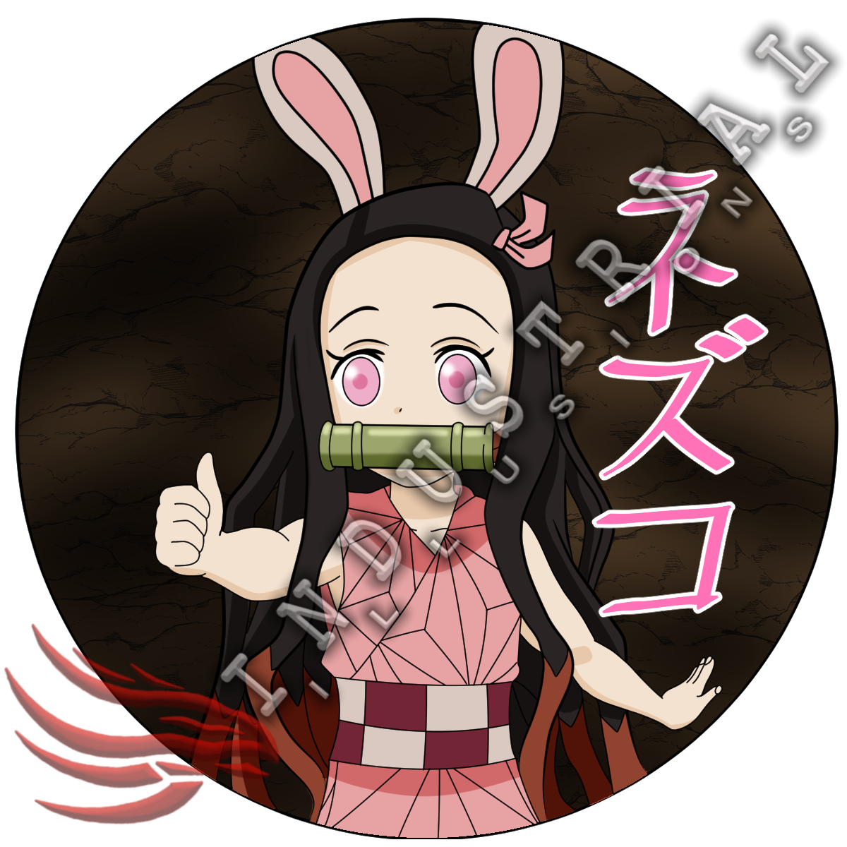 Bunny Nezuko Button